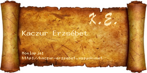 Kaczur Erzsébet névjegykártya